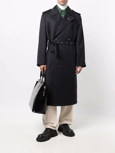 Maison Margiela double-breasted wool trench coat outlook