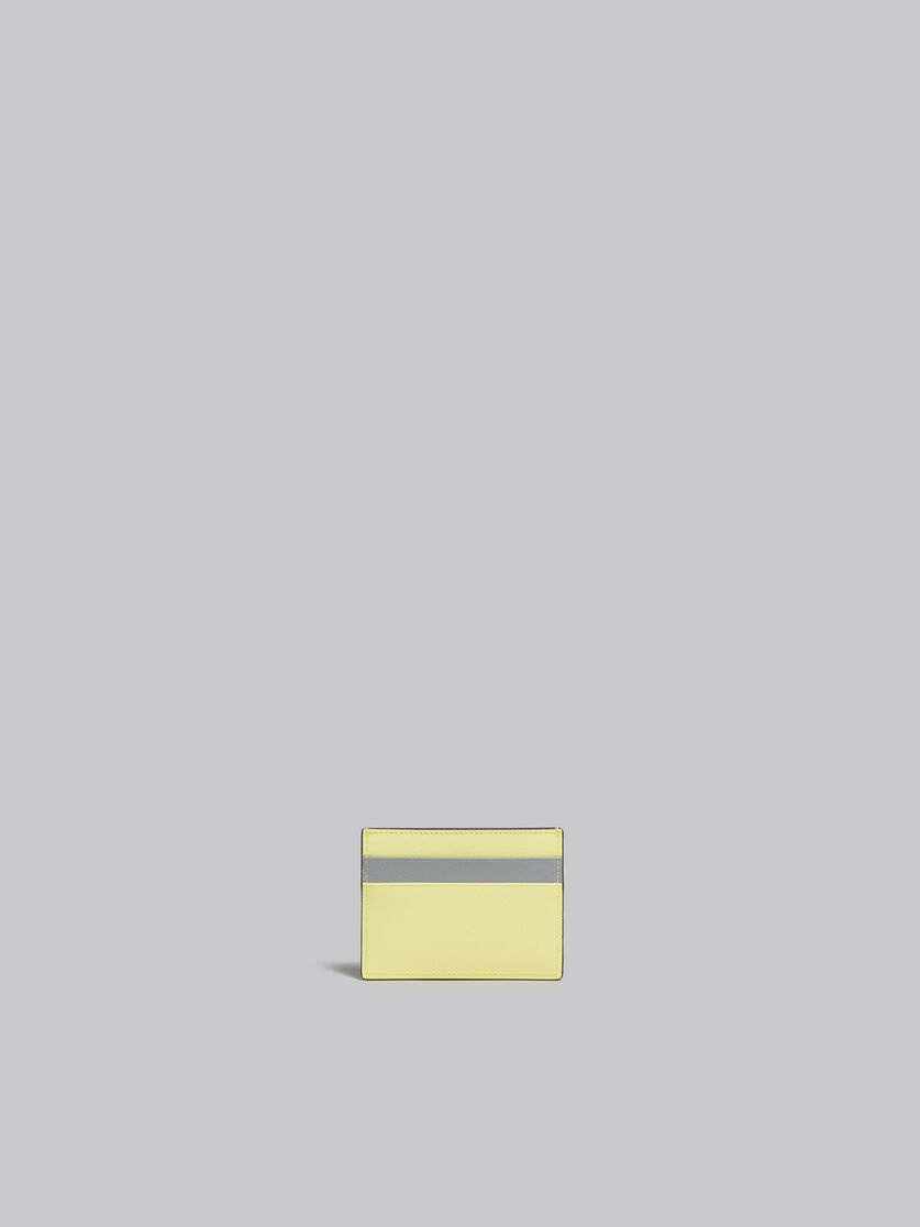 DARK GREY AND CREAM SAFFIANO LEATHER CARD CASE - 3