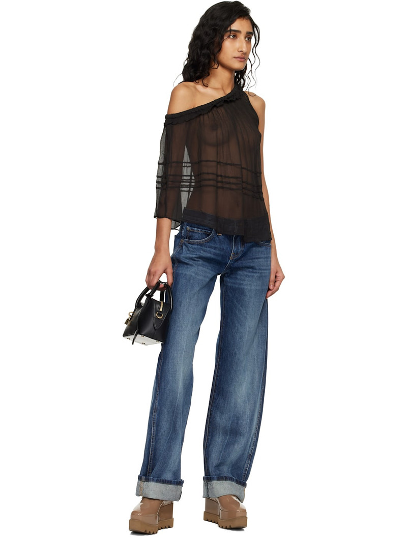 Stella McCartney Black Elsa Pearl-Embellished Kitten Heels outlook