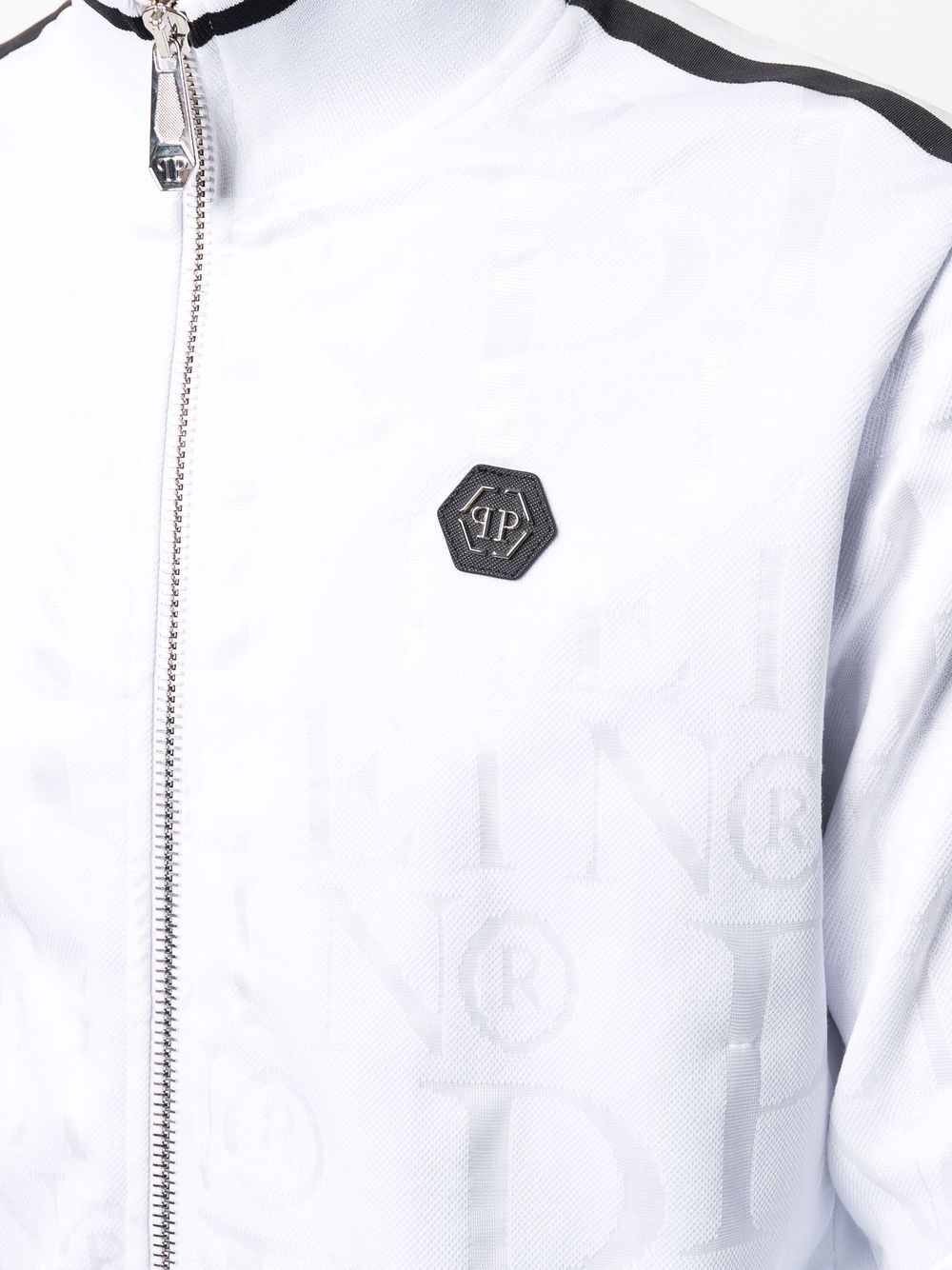 logo-patch zip-up jacket - 5