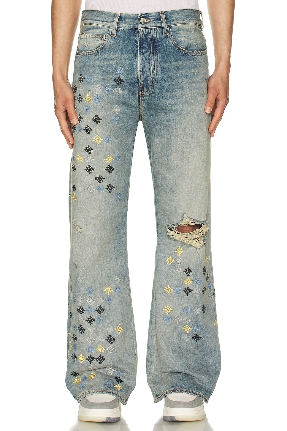 MA Quad Embroidered Flared Jean - 4