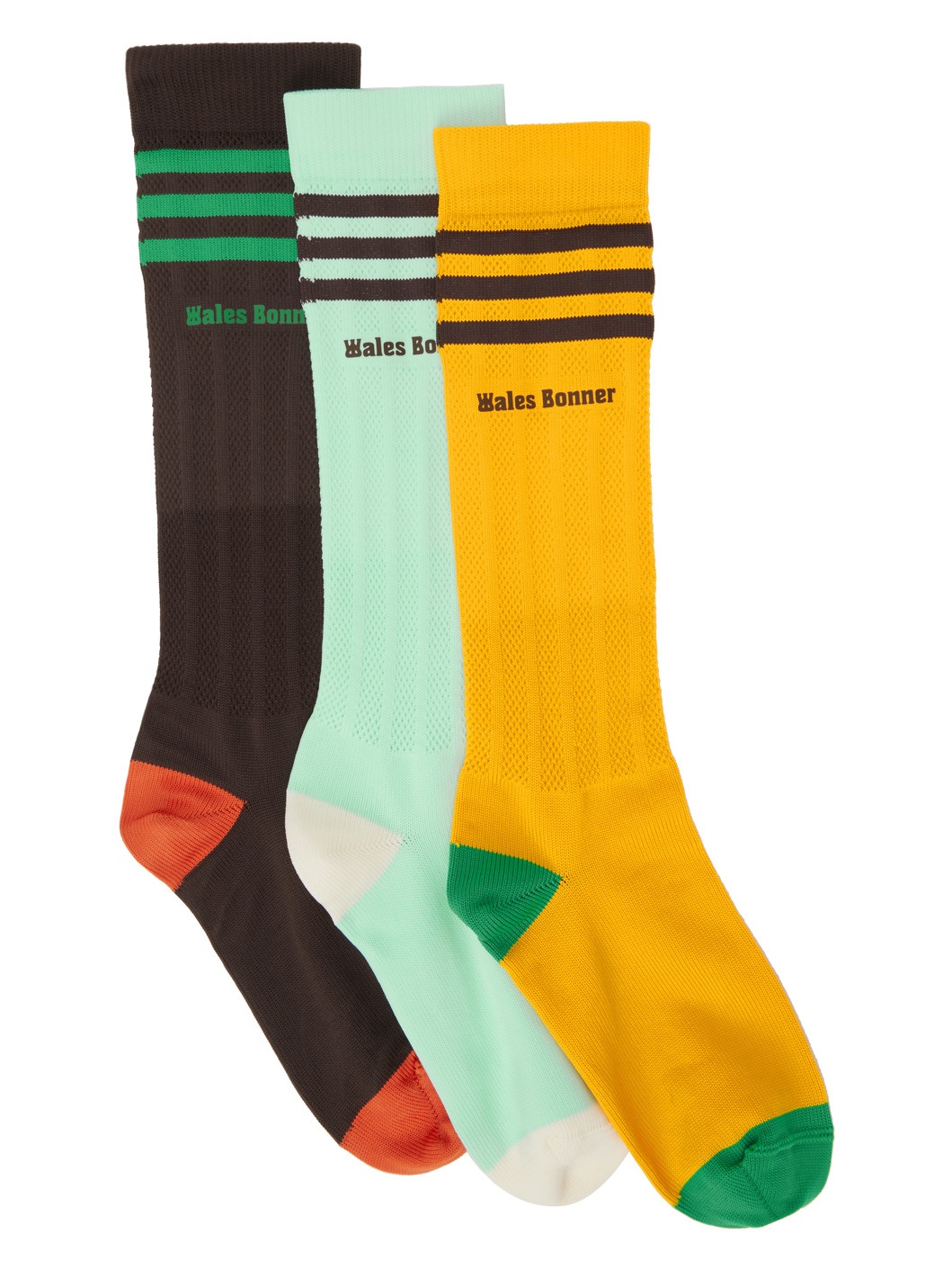 Three-Pack Multicolor adidas Originals Edition Crochet Socks - 1