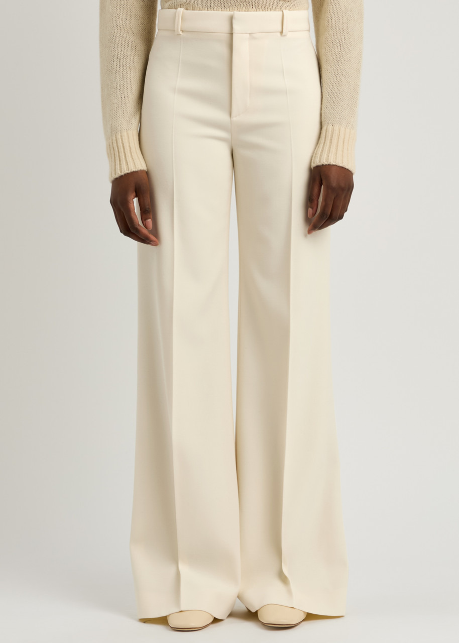 Chloe Flared-leg Wool Trousers - 2