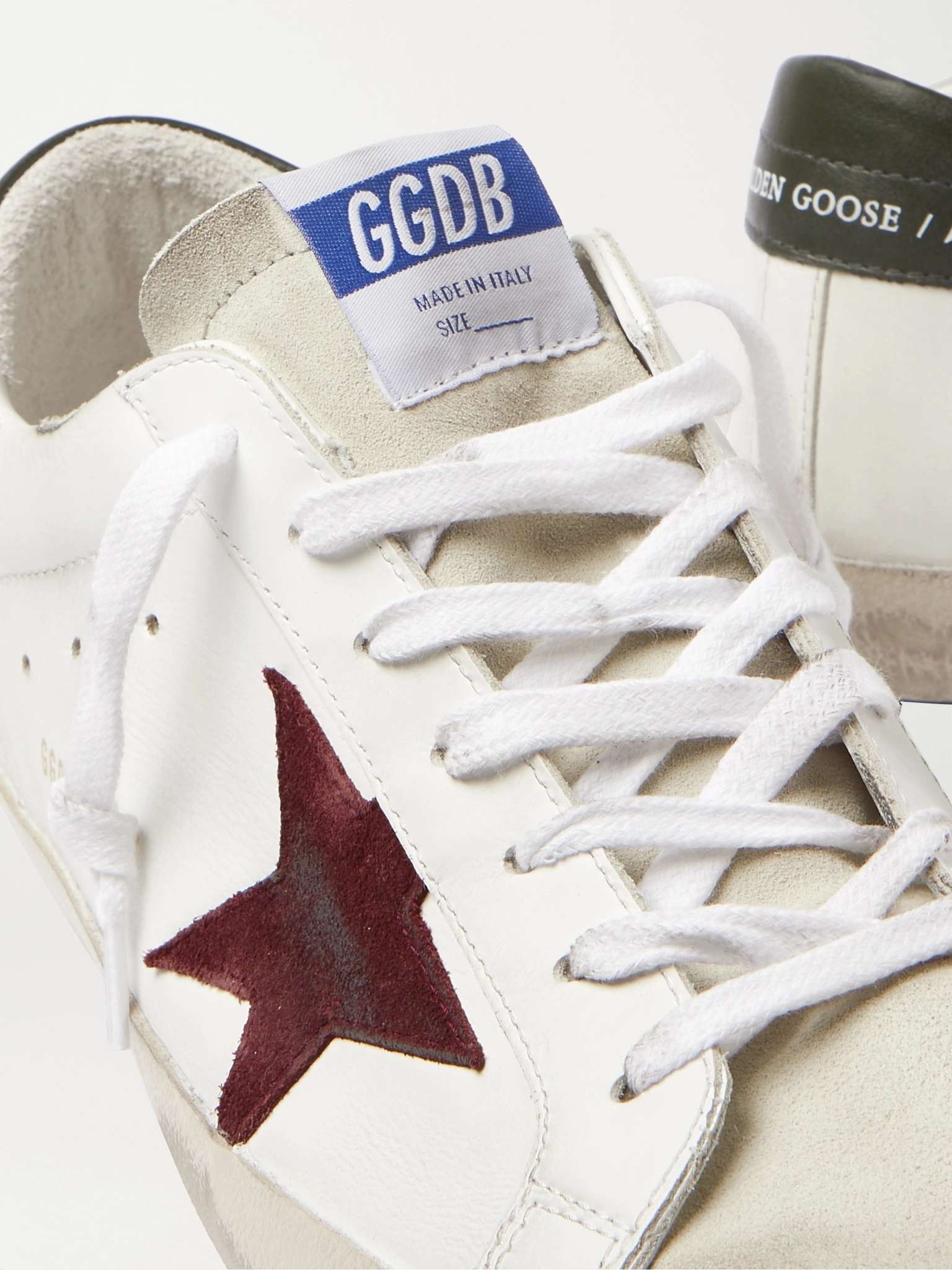 Superstar Distressed Leather and Suede Sneakers - 6