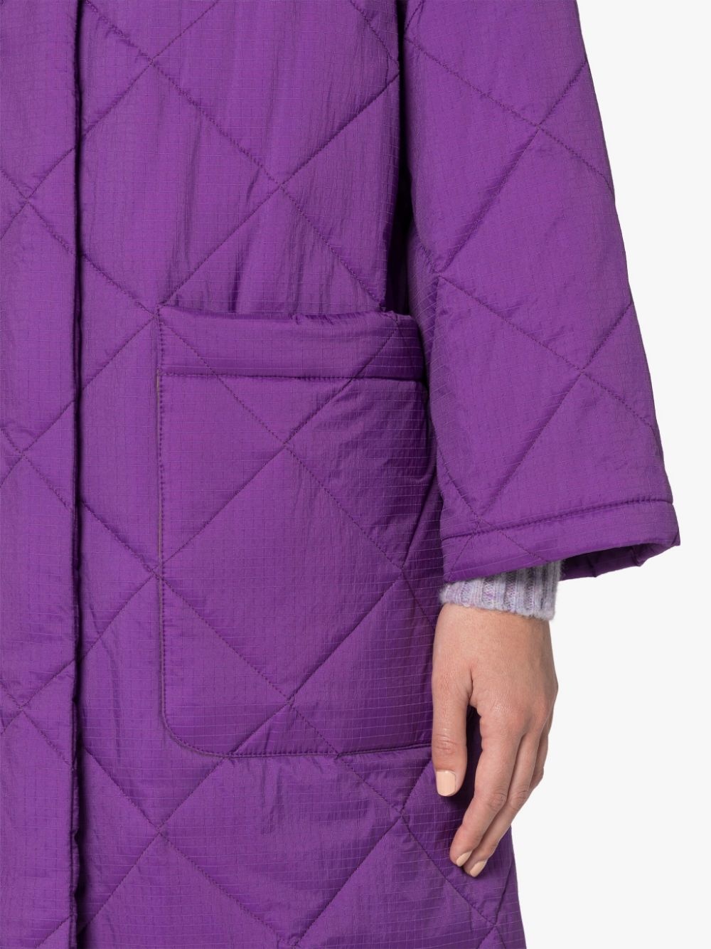 KENNA PURPLE NYLON QUILTED COAT - 6
