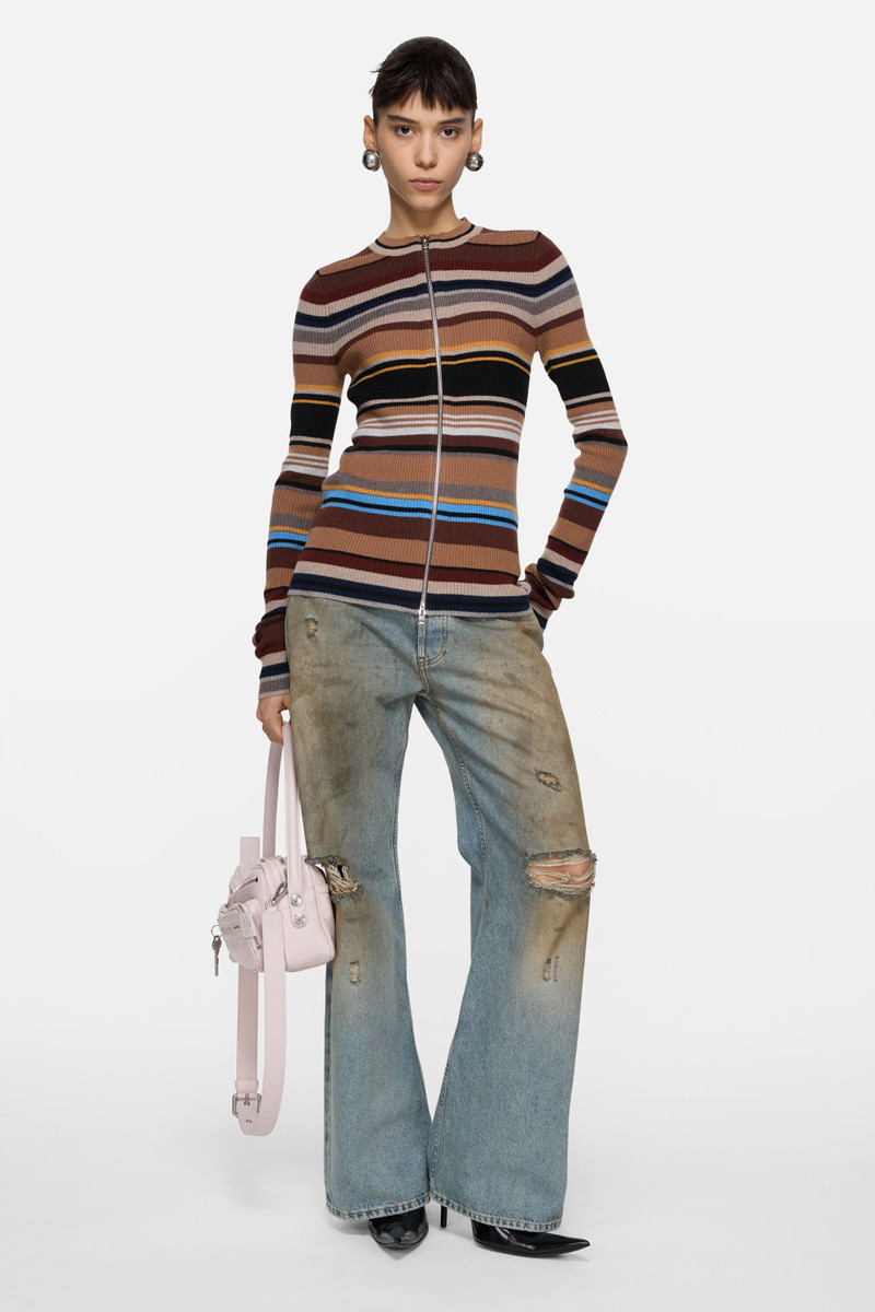 Acne Studios Striped wool cardigan - Multi brown outlook