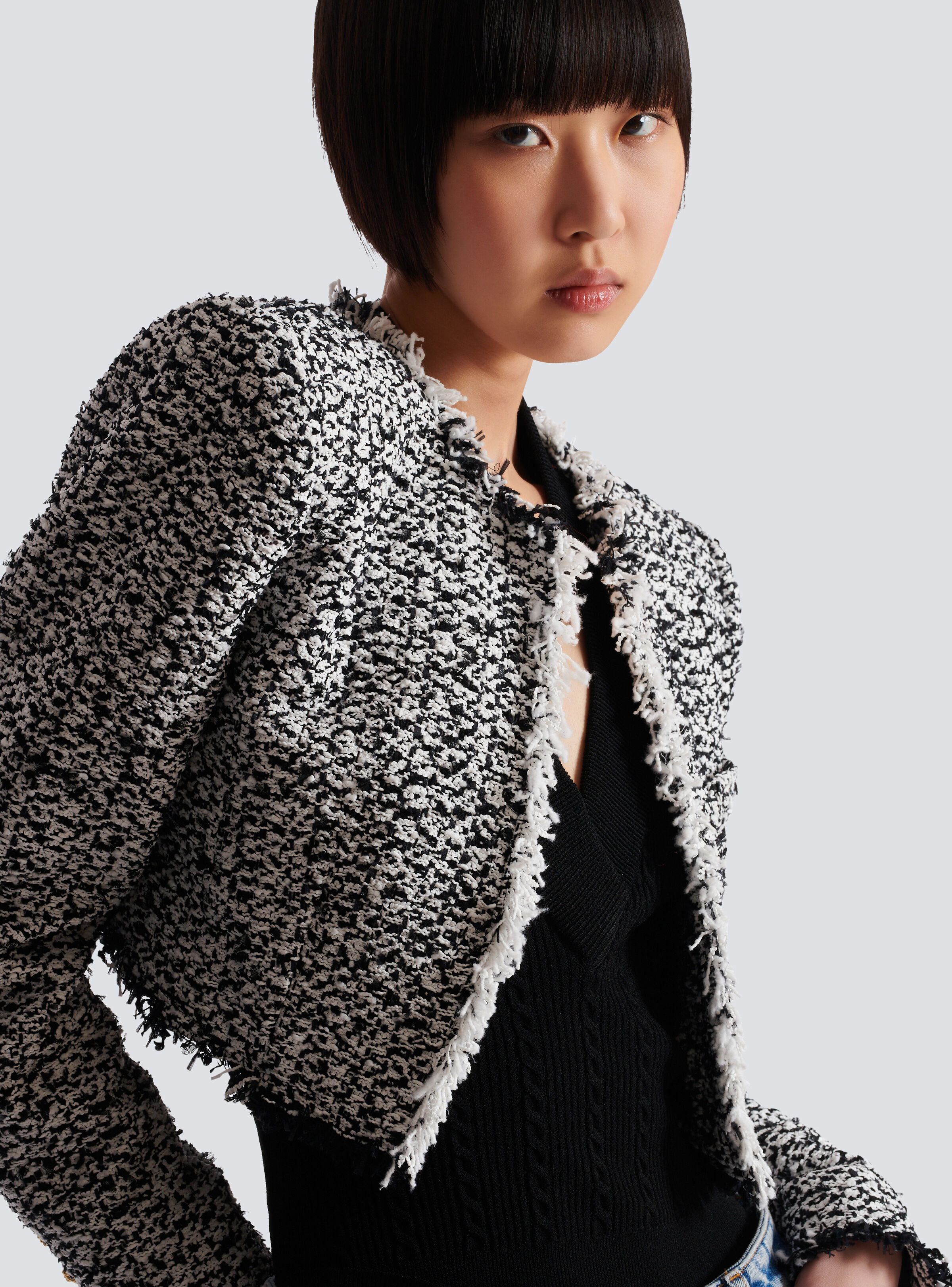 Cropped tweed jacket - 7