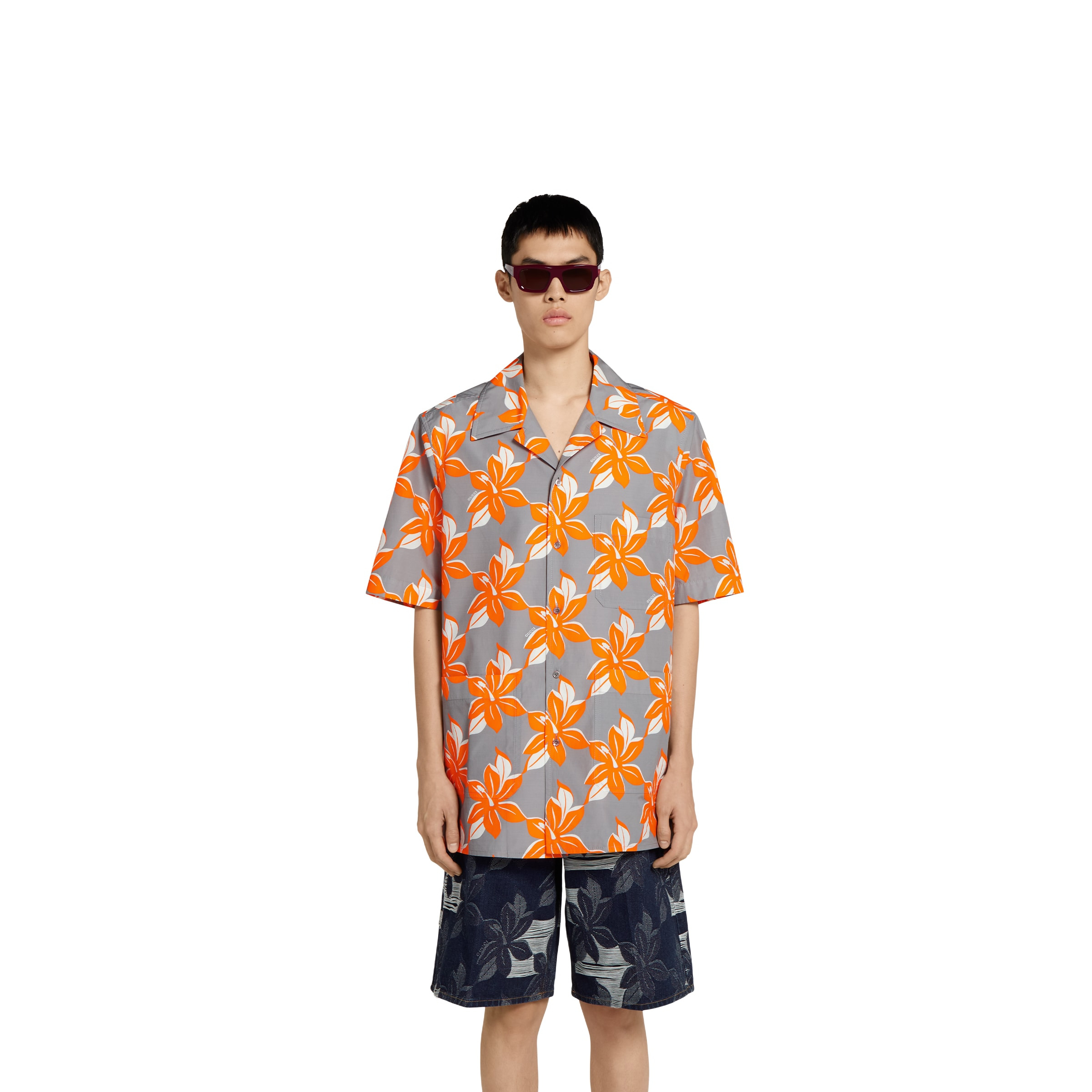 Printed cotton poplin shirt - 3