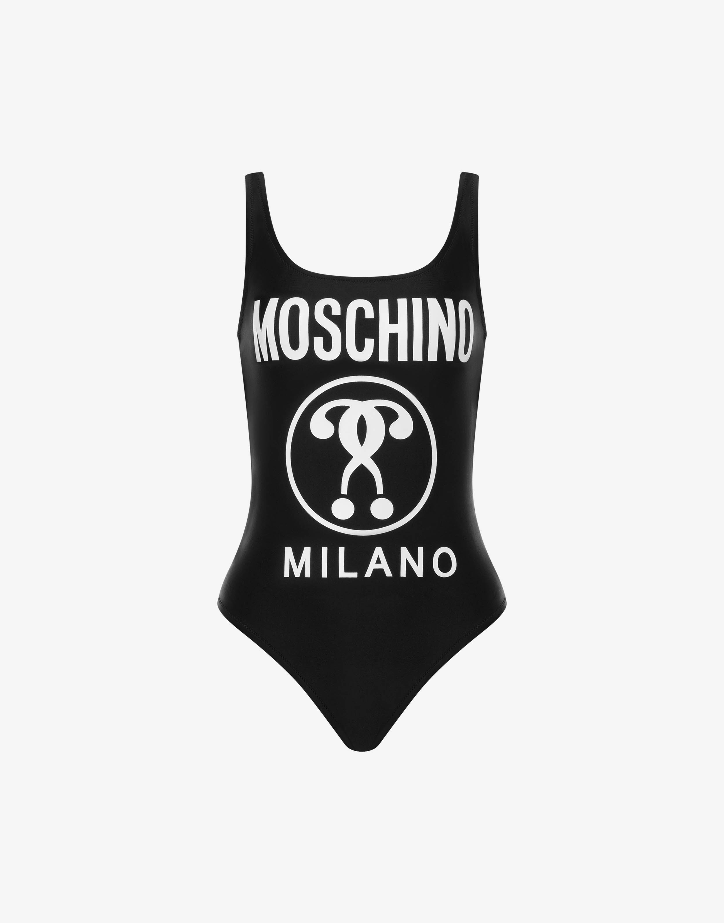 DOUBLE QUESTION MARK FLEECE ONE-PIECE SWIMSUIT - 4