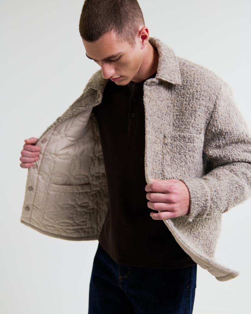 Mount - Natural Reversible Boucle Wool Overshirt 4
