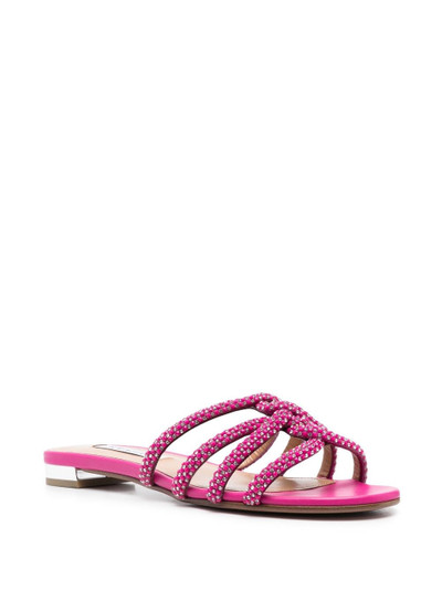 AQUAZZURA Moondust embellished flat sandals outlook