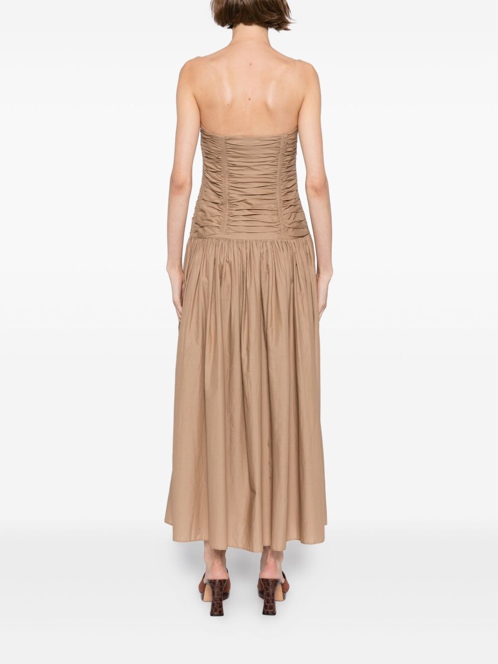 strapless drop waist dress - 4