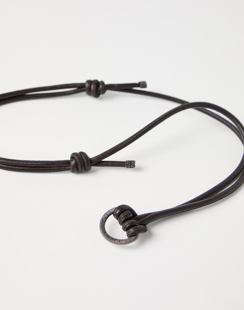 Brunello Cucinelli Leather glasses cord with monili outlook