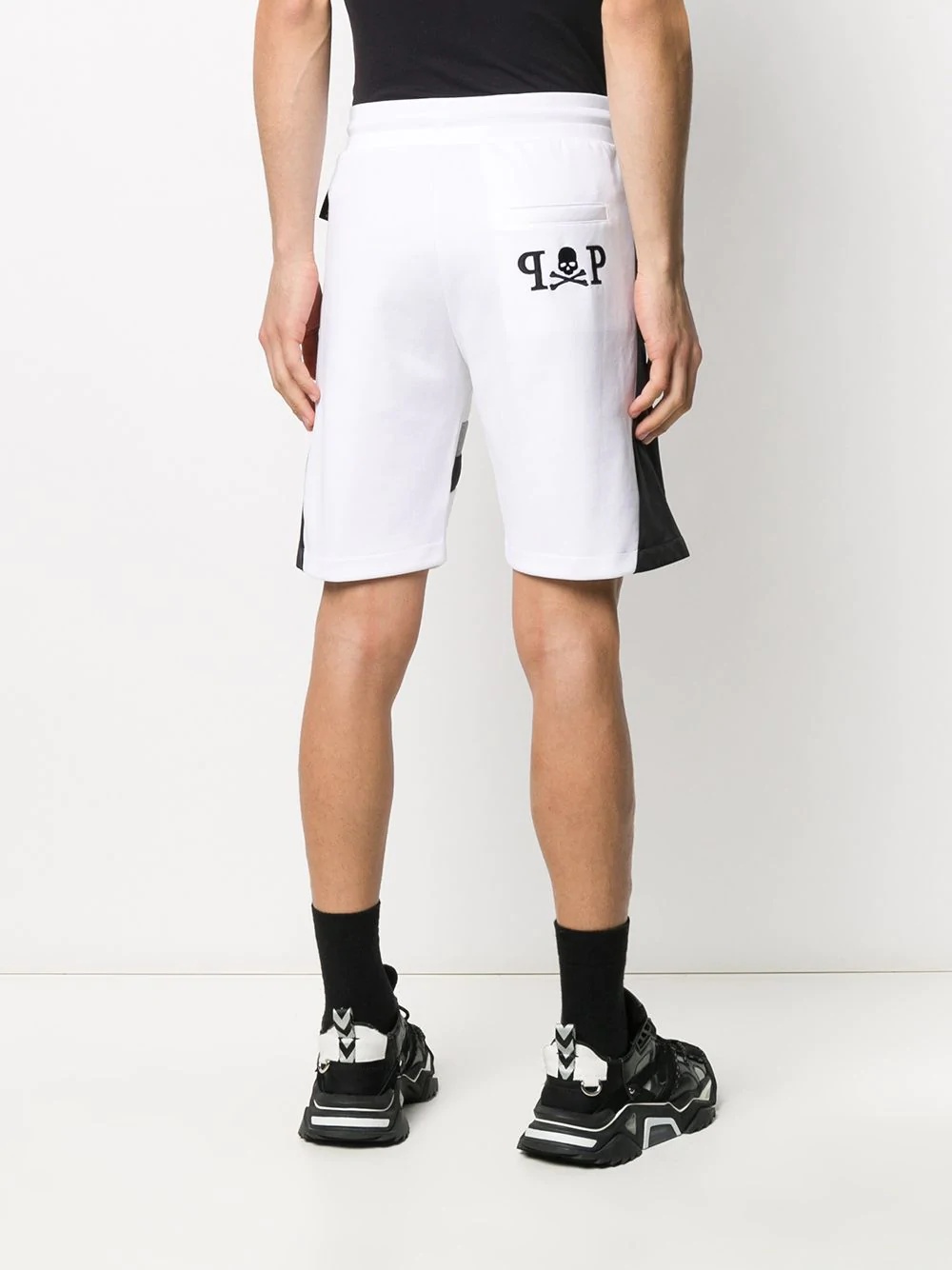 contrasting stripe track shorts - 4