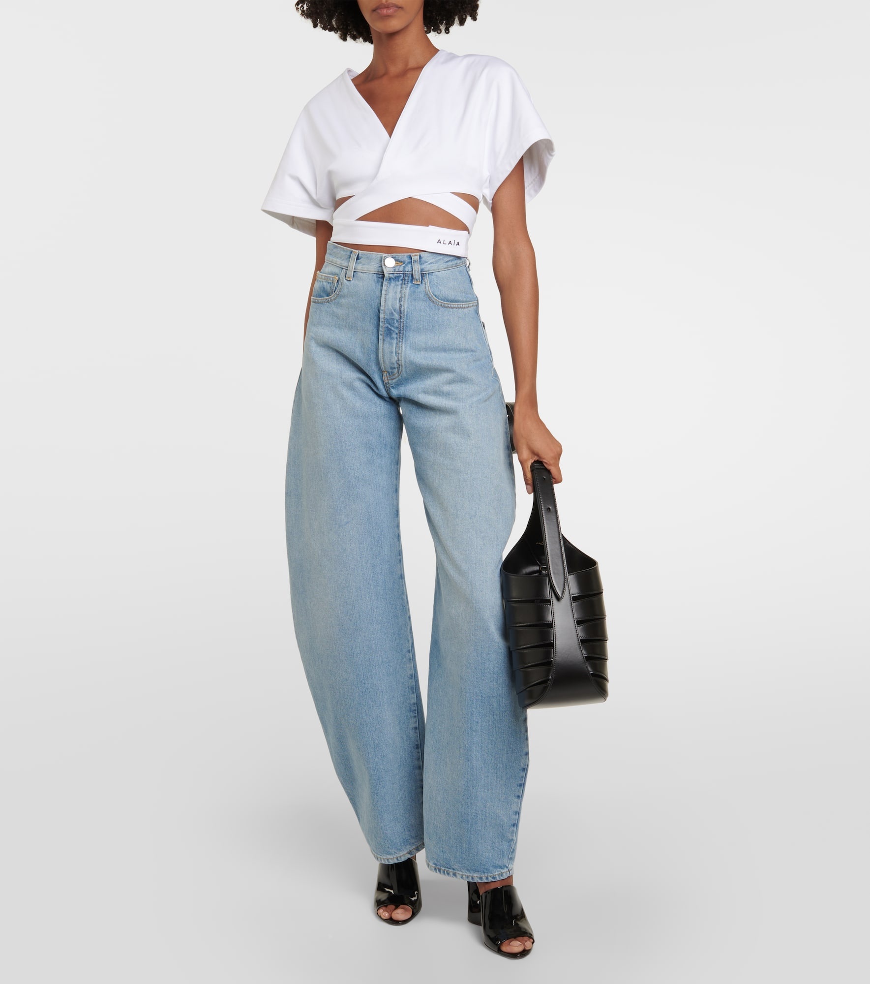 Logo cotton jersey crop top - 2