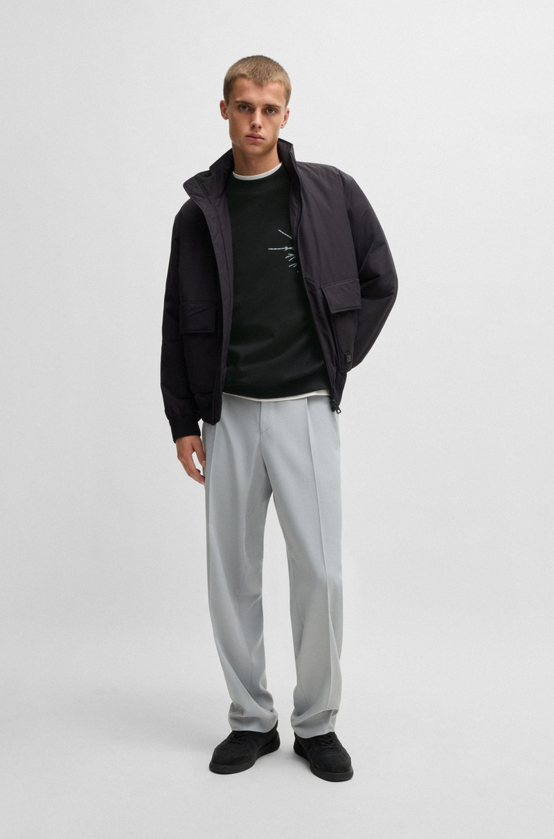 HUGO COTTON-TERRY RELAXED-FIT SWEATSHIRT WITH SEASONAL PRINTS outlook