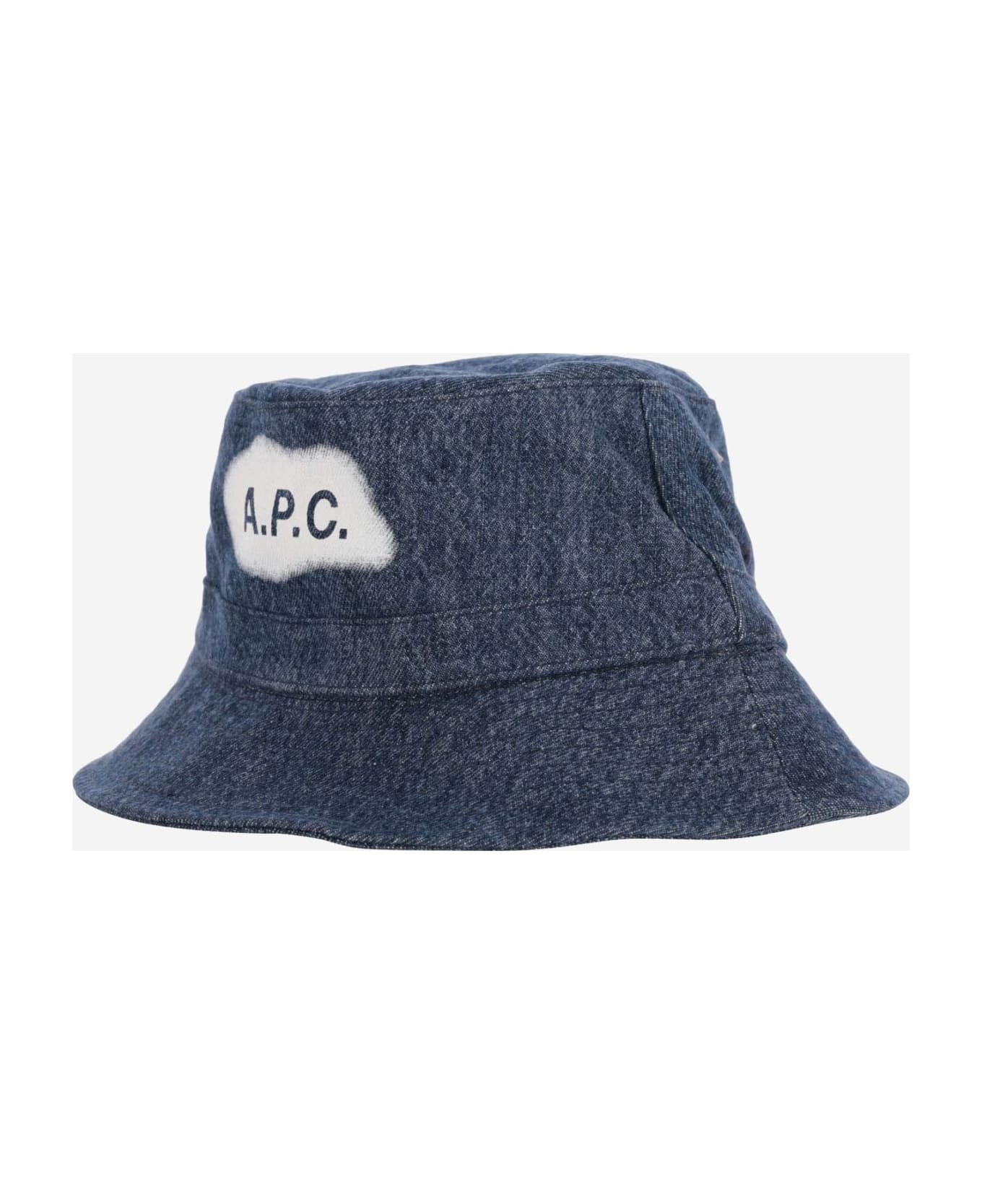 Denim Bucket Hat With Logo - 3