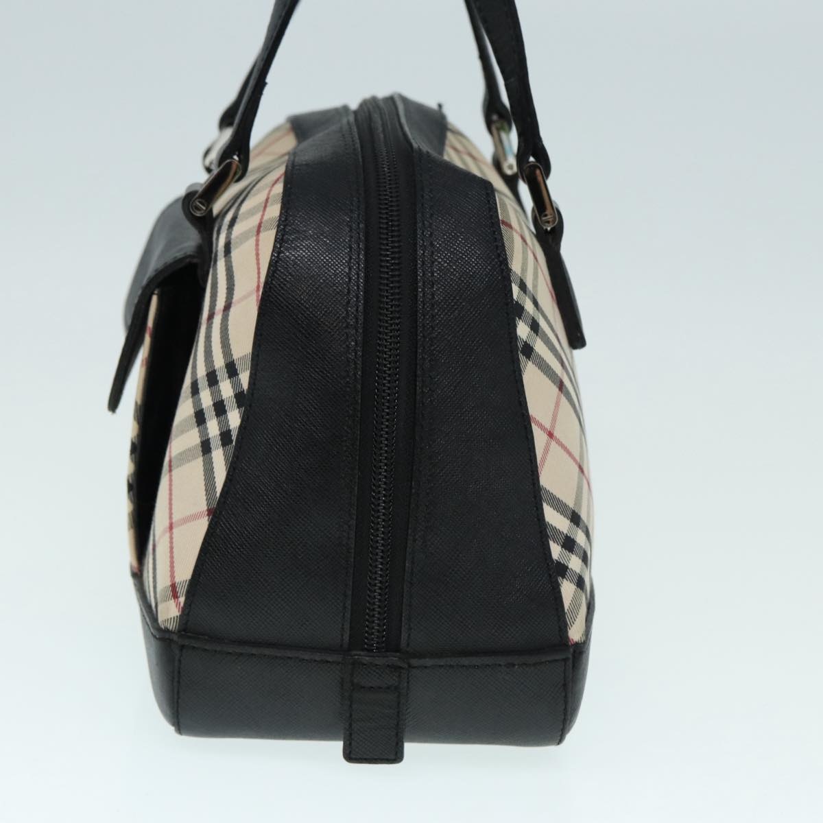 Burberry Nova Check Hand Bag Canvas Beige Silver - 4