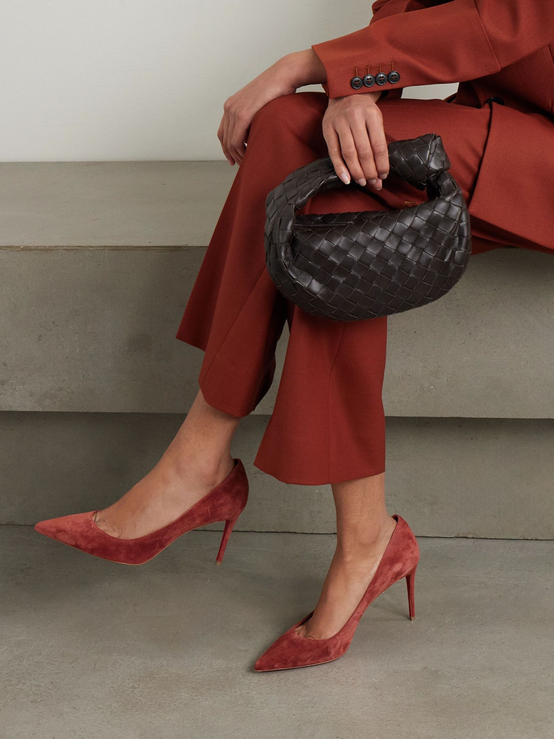 Christian Louboutin Kate 85 suede point-toe pumps Brick outlook