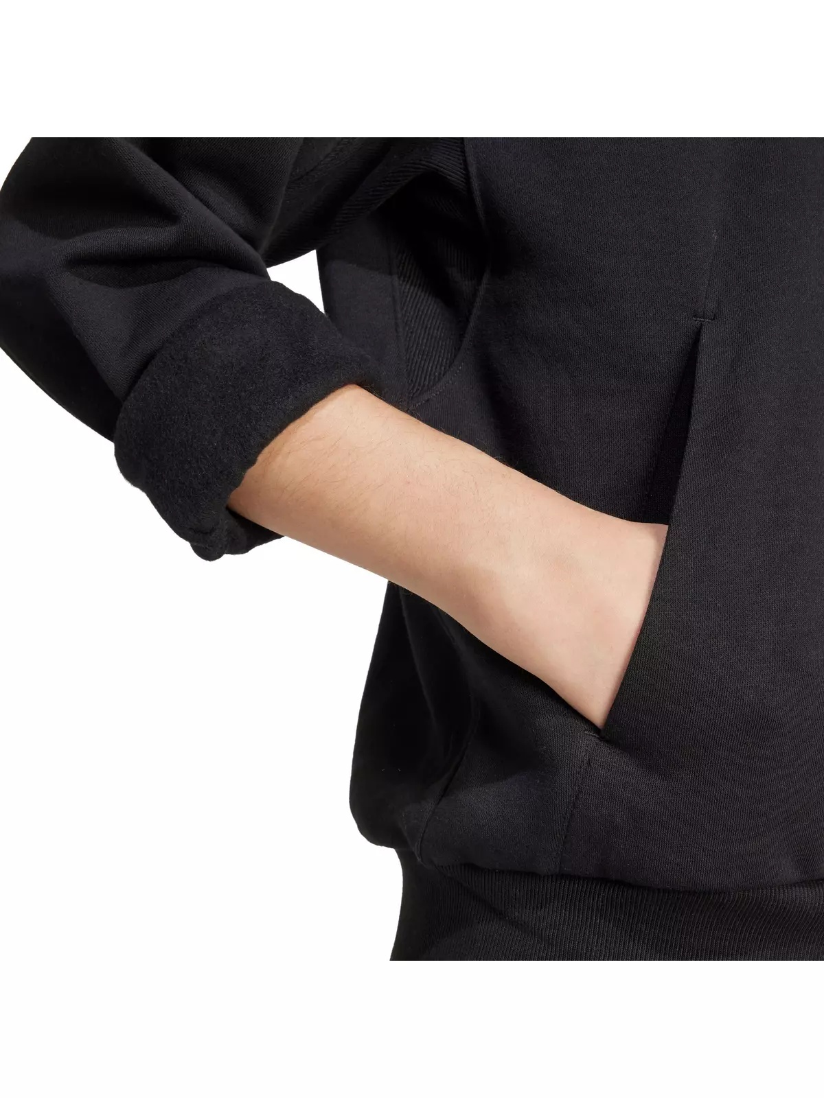 Women's All SZN Fleece Loose Hoodie -Black - 4