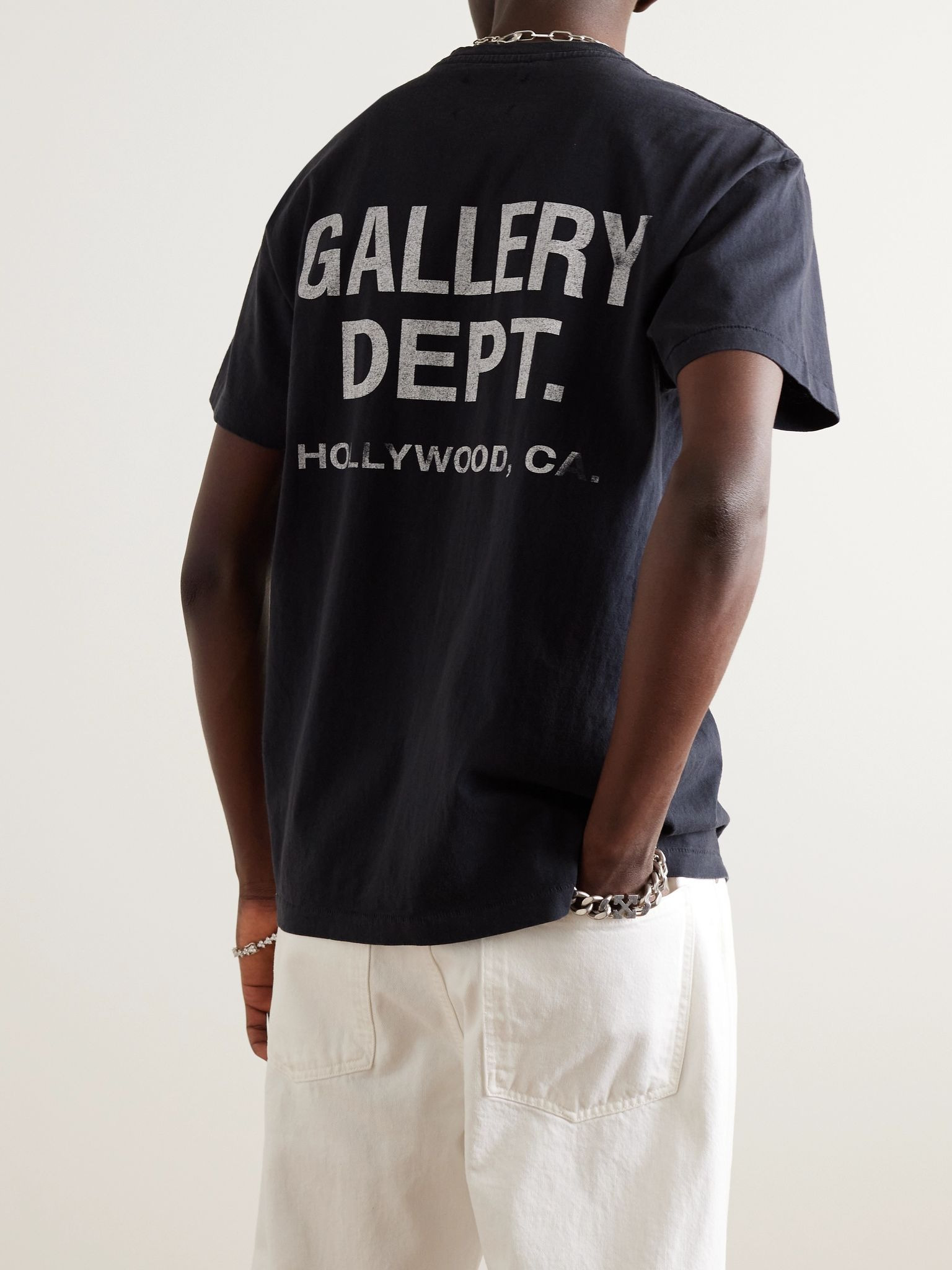 Logo-Print Cotton-Jersey T-Shirt Black - 4