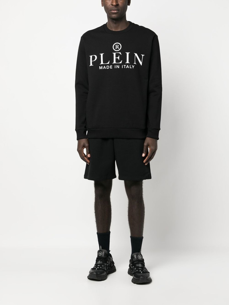 PHILIPP PLEIN logo-print cotton jumper outlook