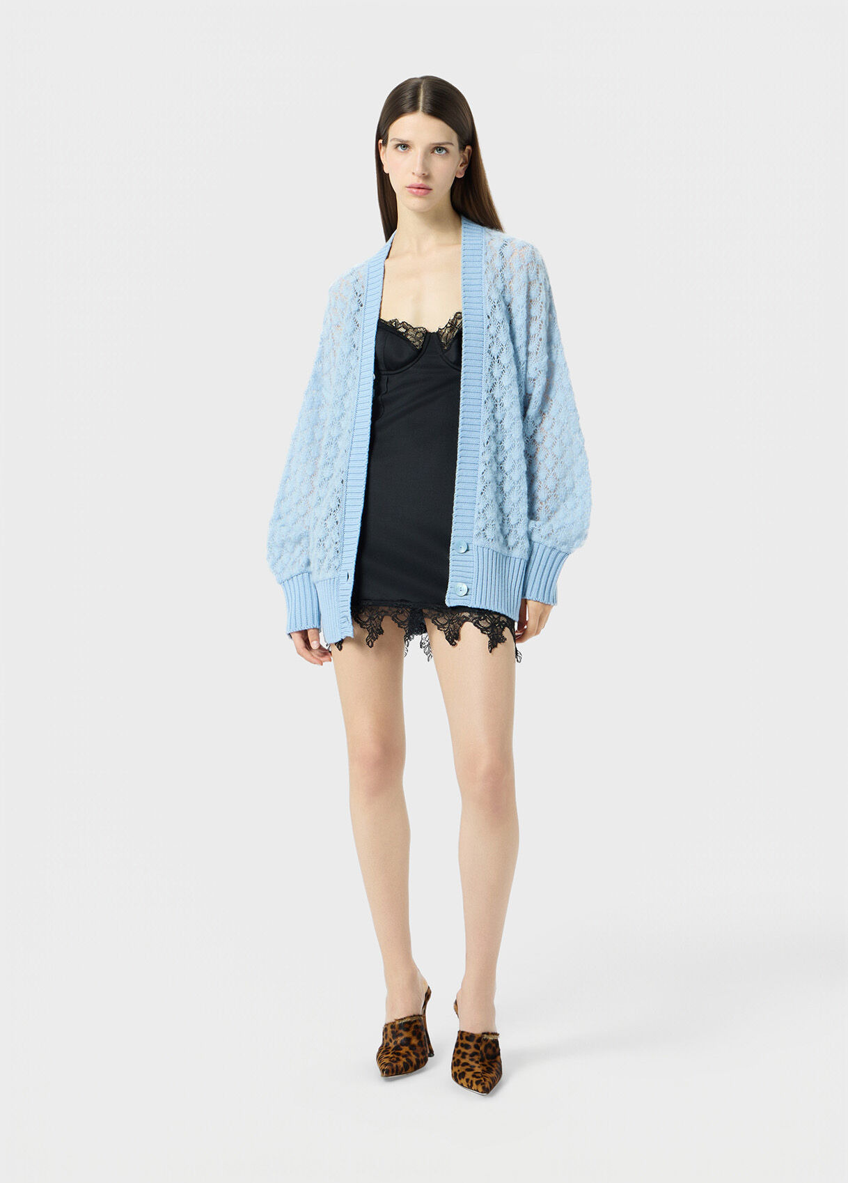 OVERSIZED OPENWORK KNIT CARDIGAN - 5