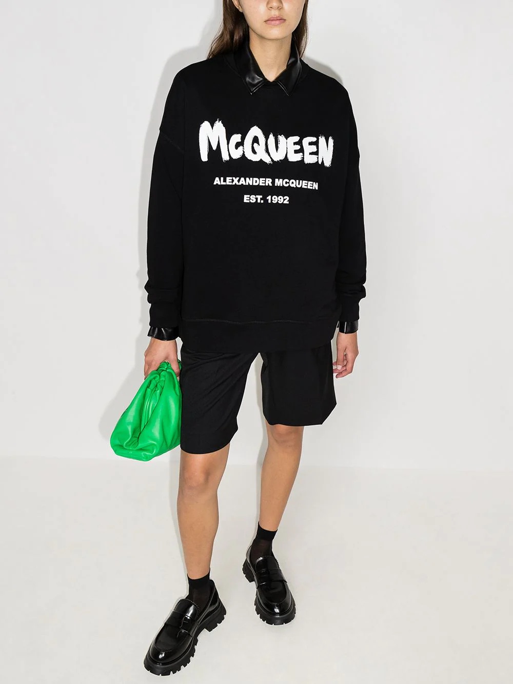 Graffiti print crew neck sweatshirt - 2
