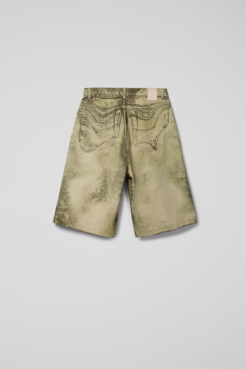 Black-Green Denim Shorts - 3