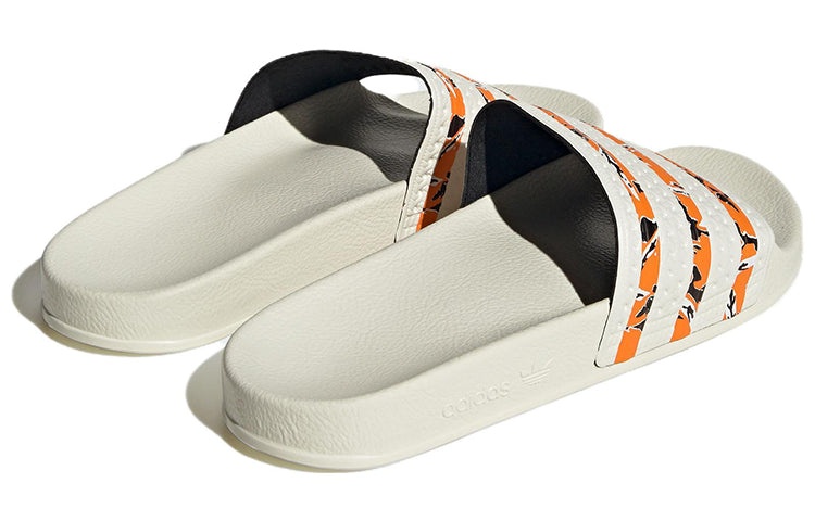 adidas Originals Adilette Slides 'Off White Bright Orange' IE7744 - 4