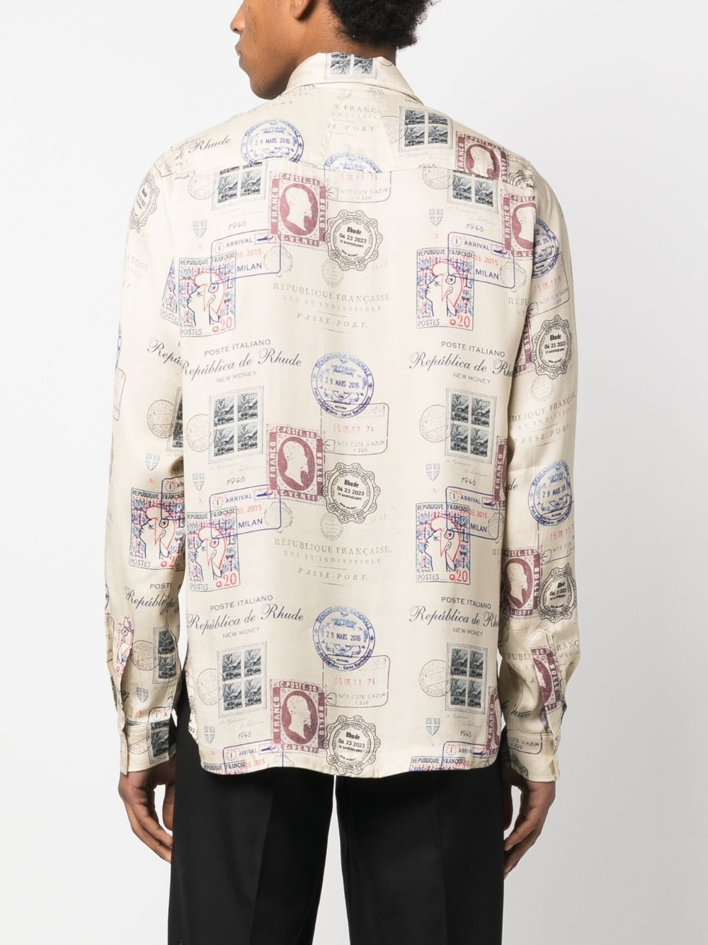 passport stamp print shirt - 4