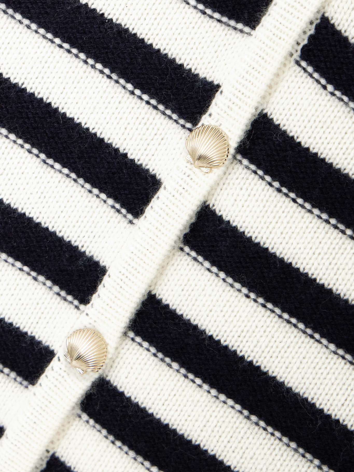 Striped cashmere vest Navy - 4
