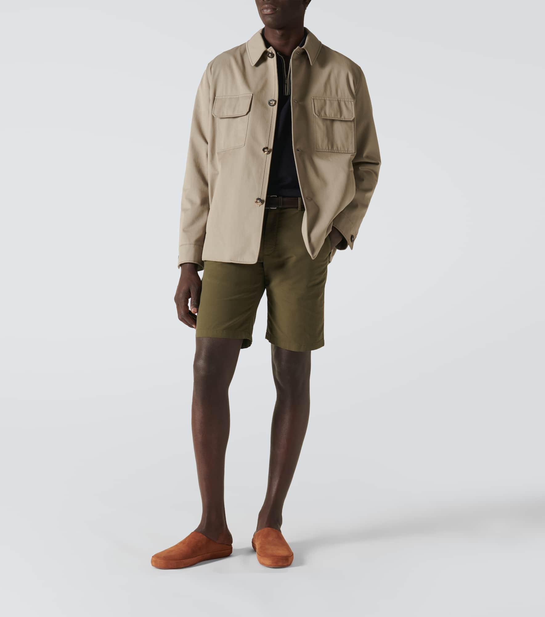 Cotton-blend Bermuda shorts - 2