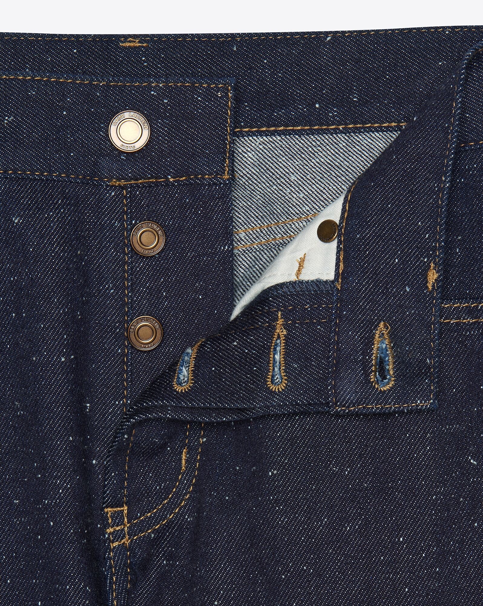 etienne pants in speckled dark stonewash denim - 3