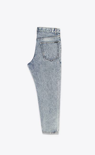 SAINT LAURENT baggy cropped jeans in heavy marble blue denim outlook