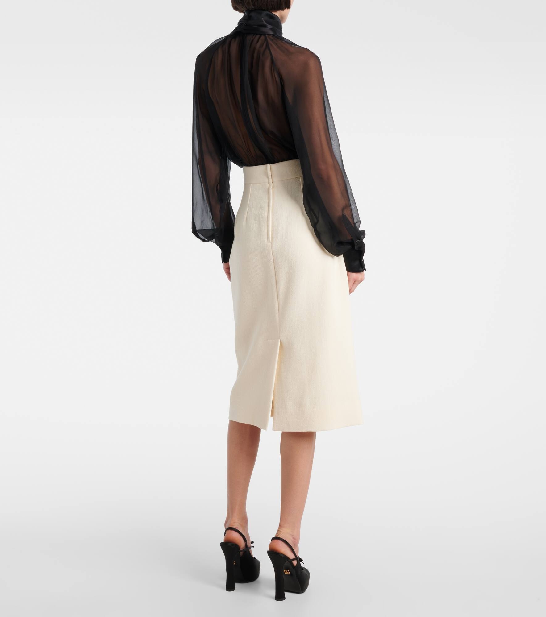 Virgin wool pencil skirt - 3