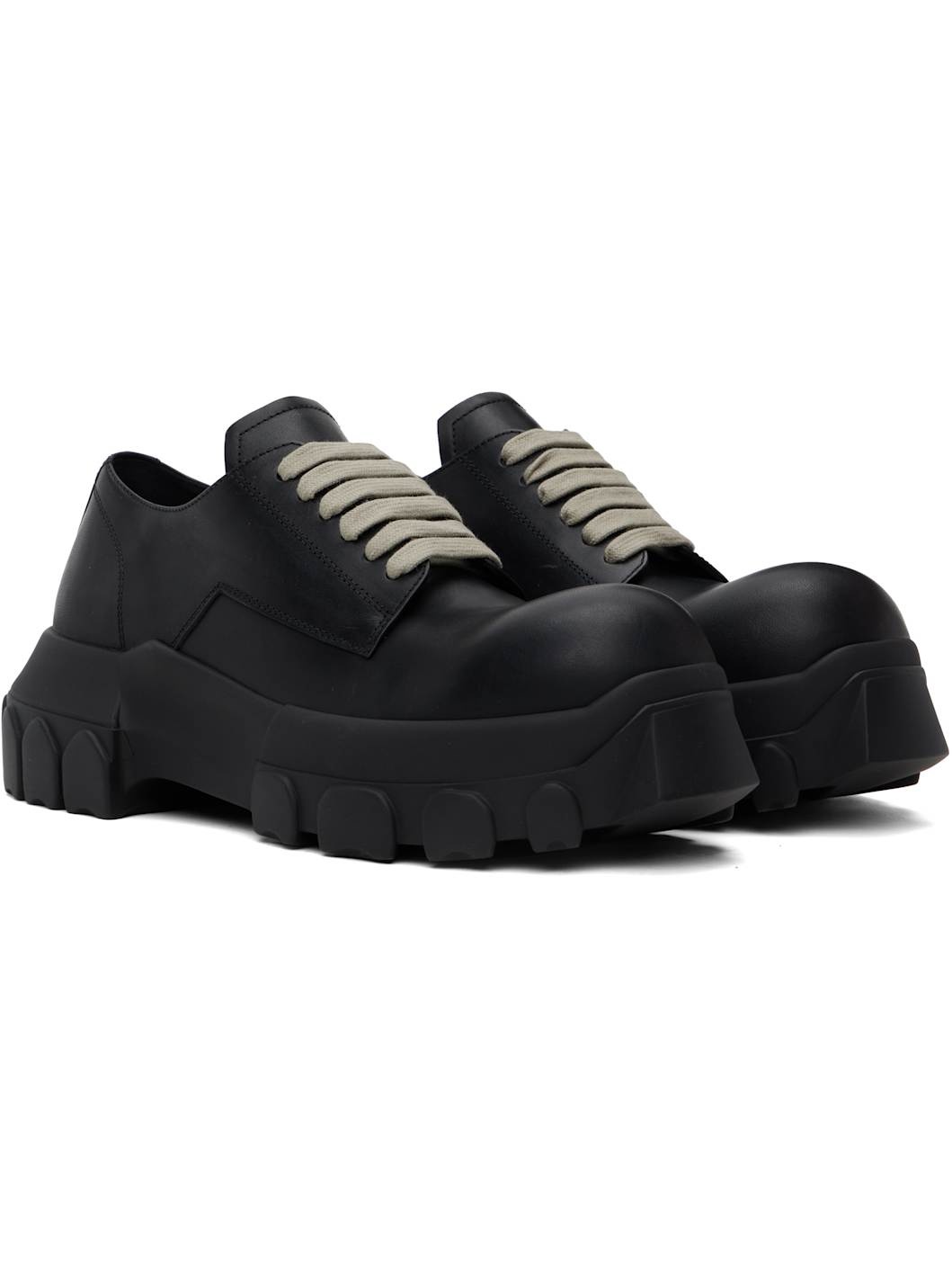 Black Hollywood Lace-Up Bozo Tractor Derbys - 4