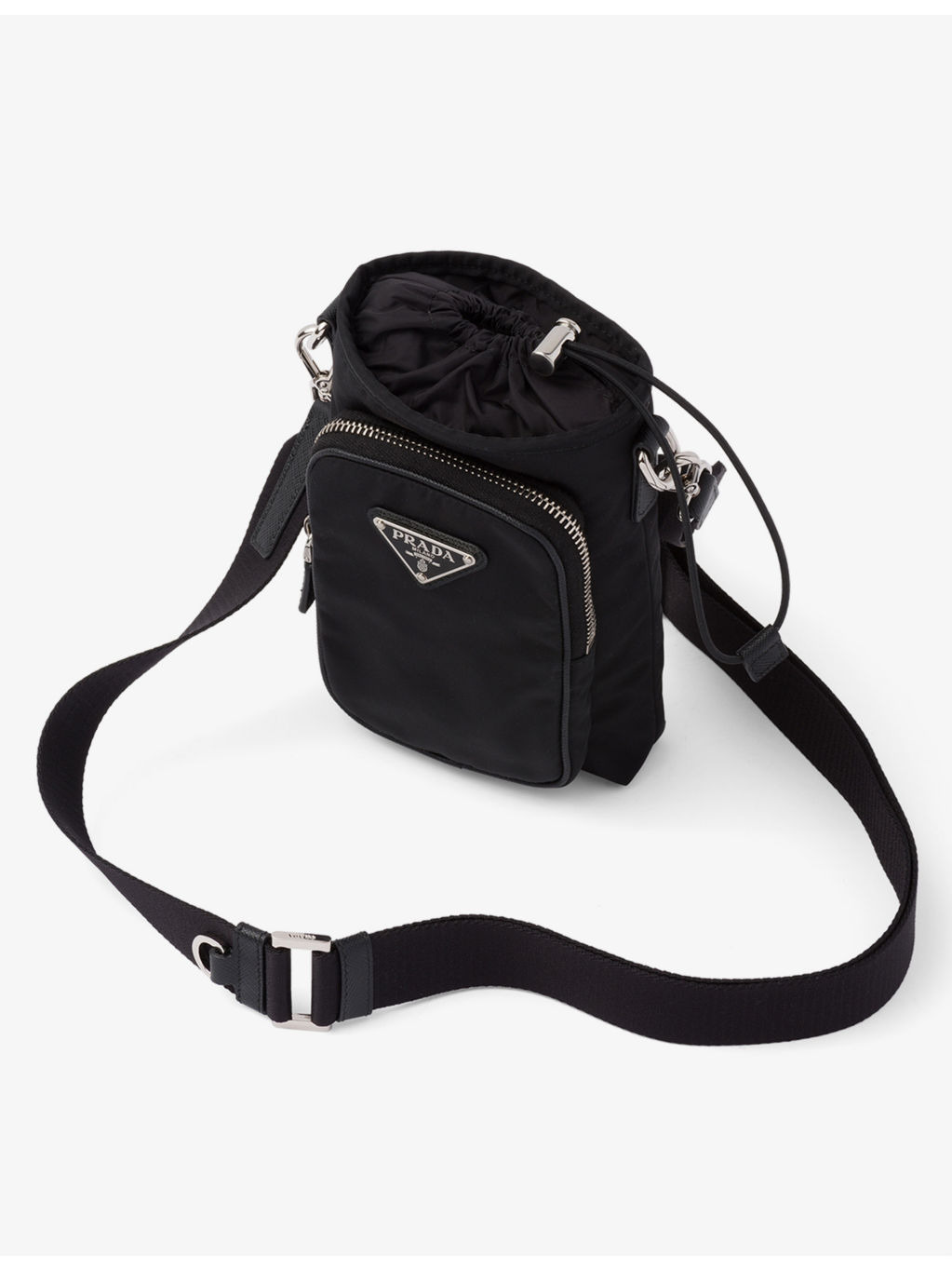 Logo-plaque recycled-nylon cross-body phone pouch - 5