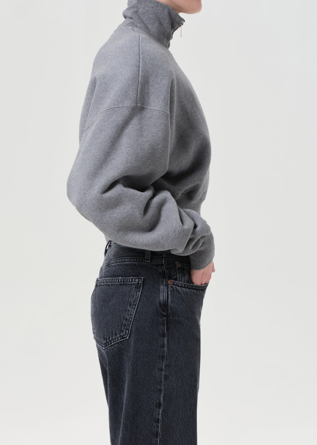 DARBY ZIP UP IN GREY HEATHER - 3