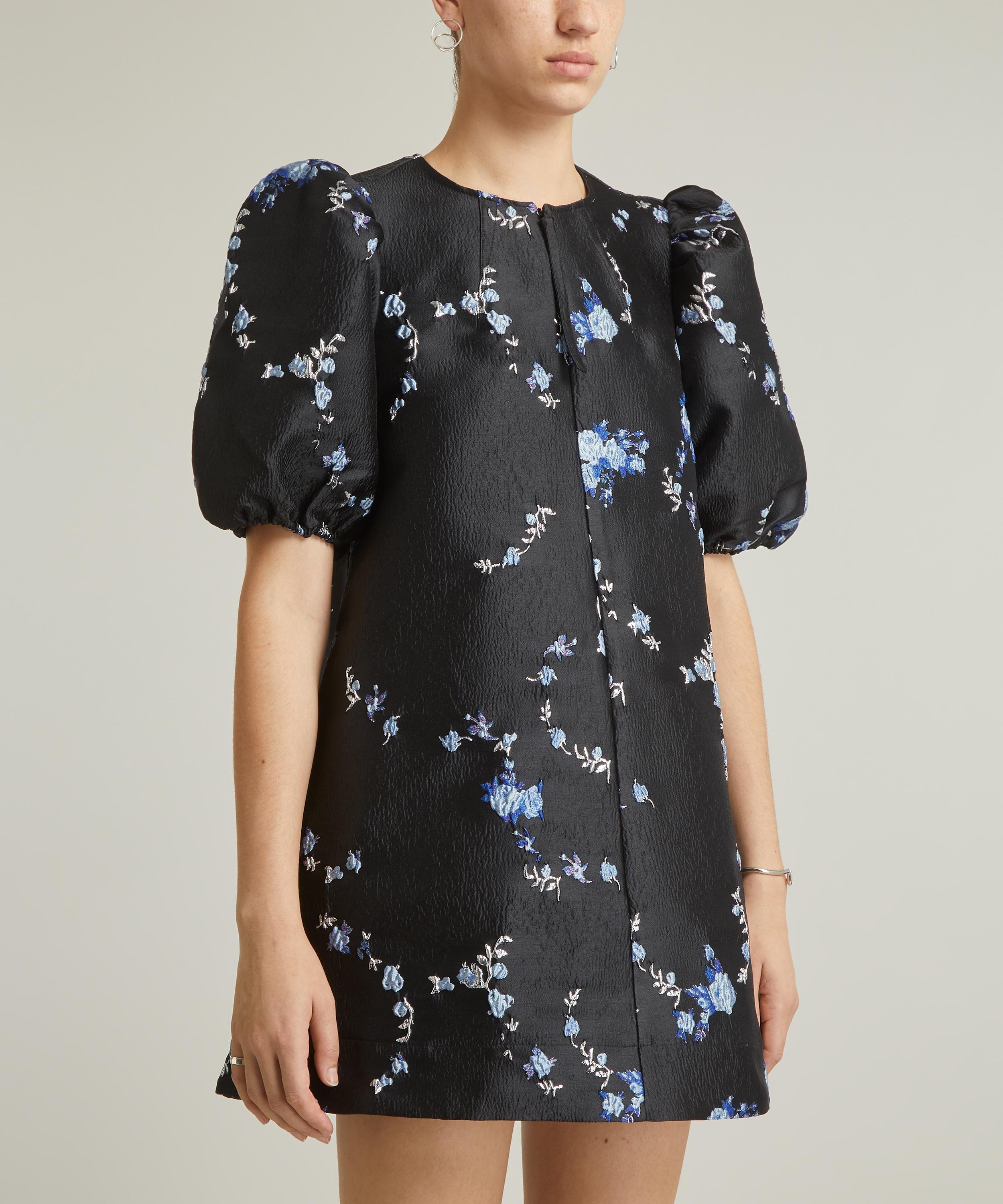 ★Ganni★ Botanical Jacquard A-Line Mini One Piece Illusion Illusion Blue Blue Floral Jacquard A-Line Mini Dress | GANNI IT