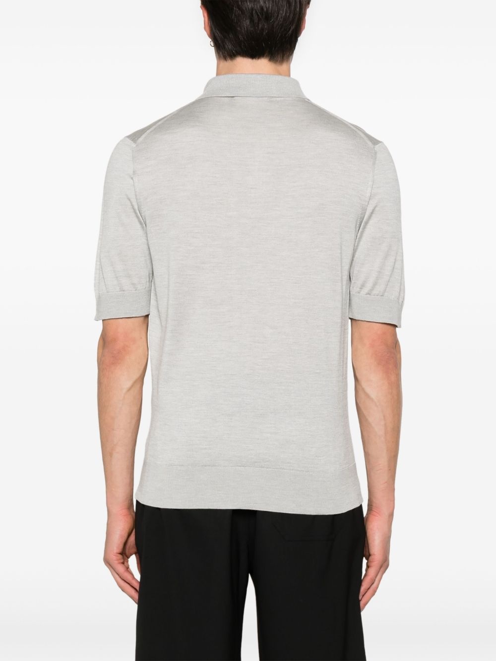 logo-embroidered silk polo shirt - 3