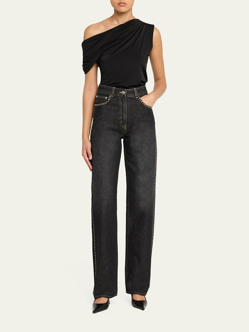 VERSACE JEANS COUTURE Embellished Straight-Leg Jeans outlook