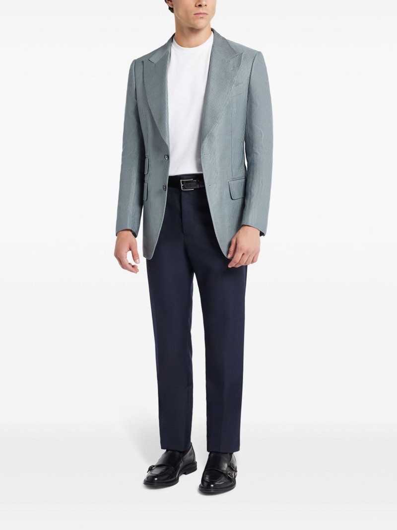 TOM FORD ribbed single-breasted blazer outlook