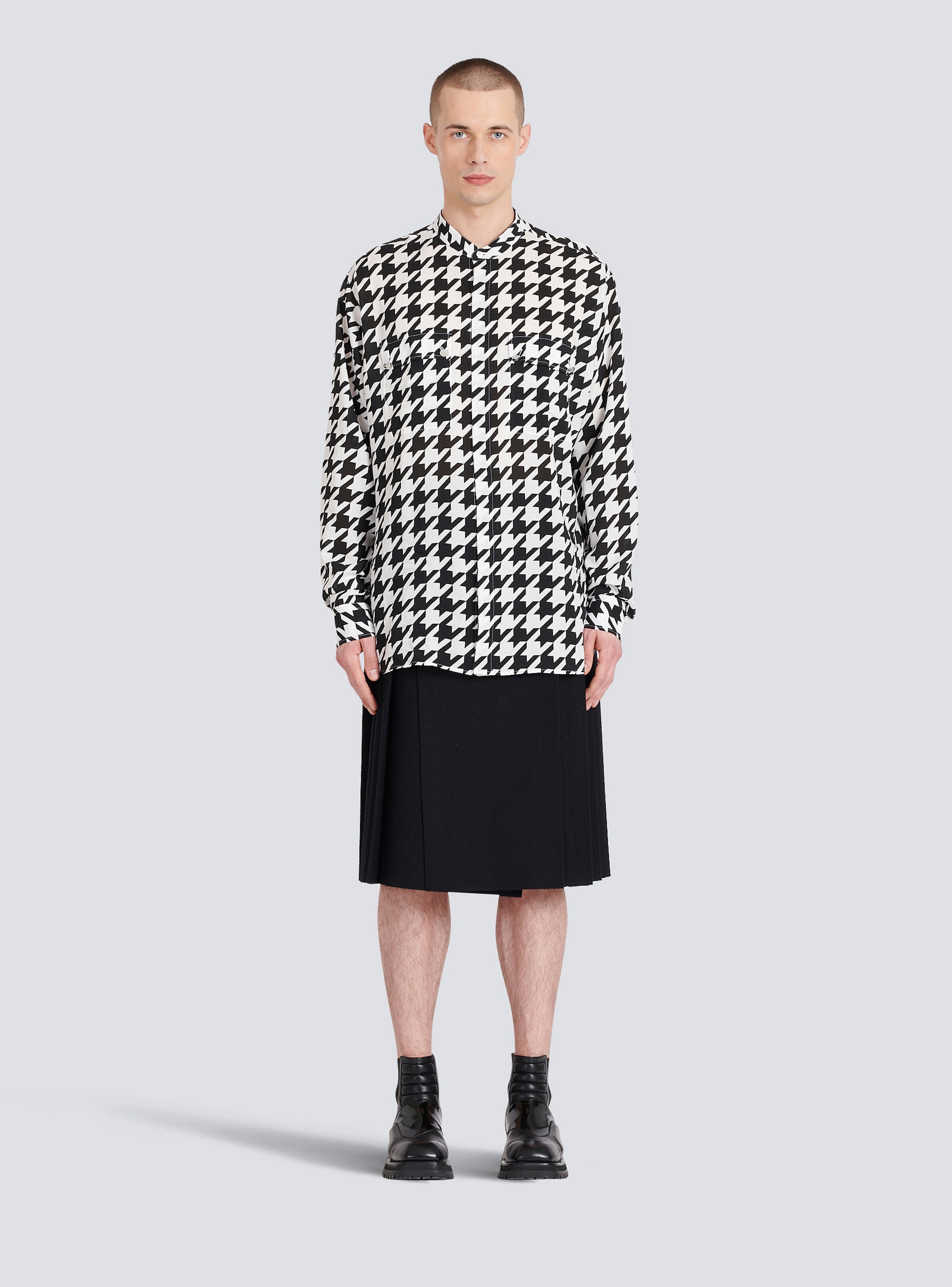 Houndstooth print cotton shirt - 3