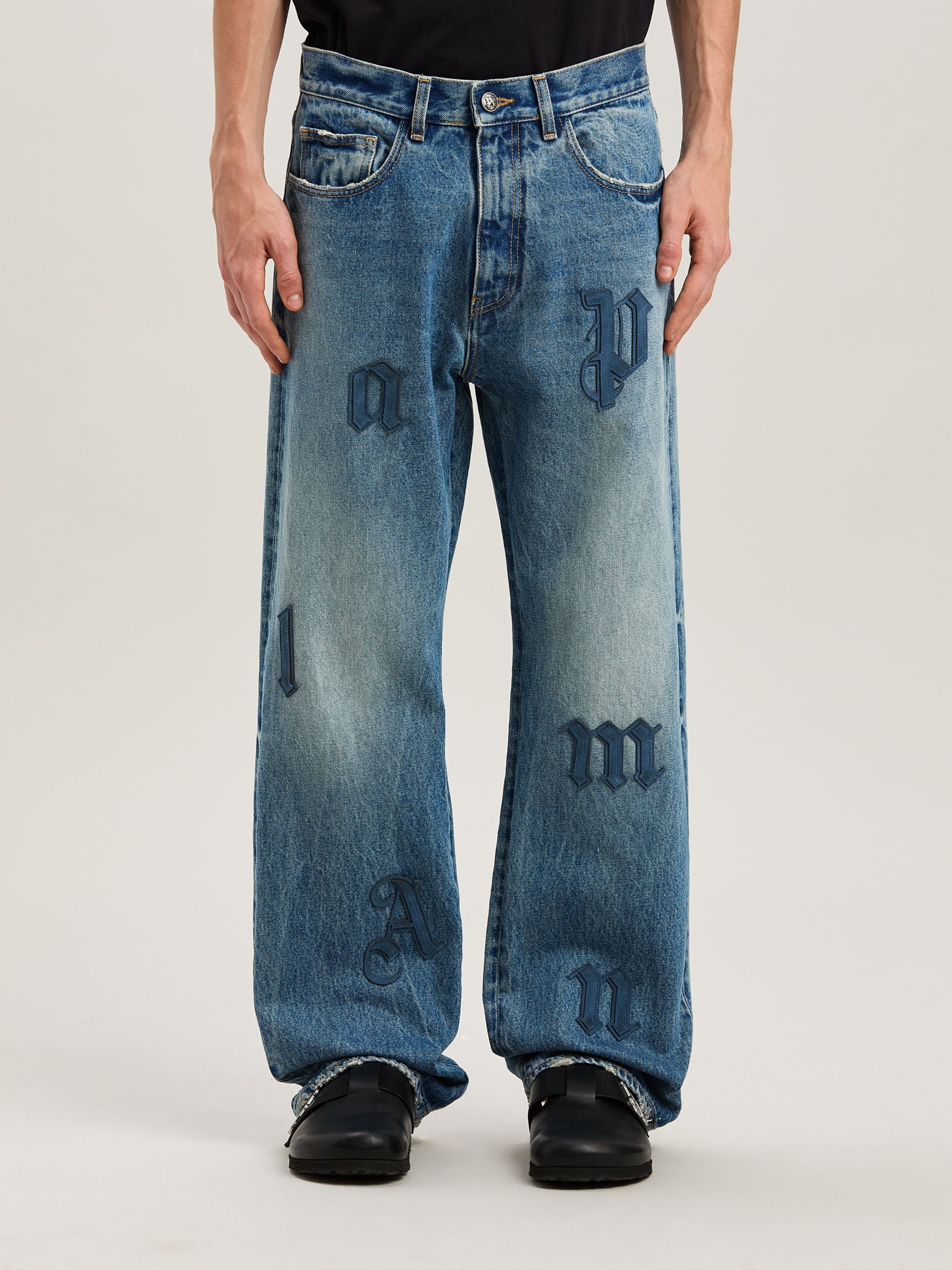 Logo Patch denim pants - 3