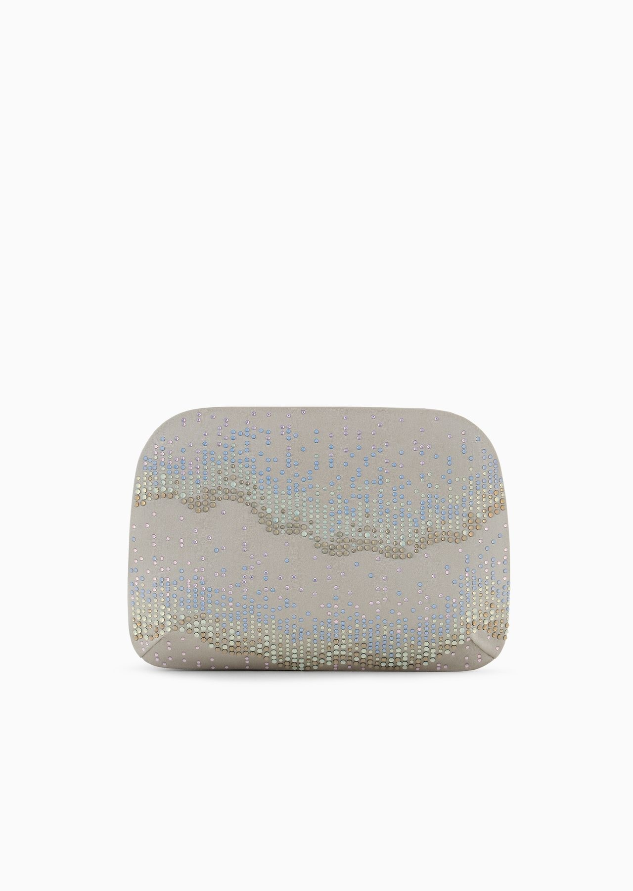 La Prima satin and rhinestone clutch bag with wave motif - 3