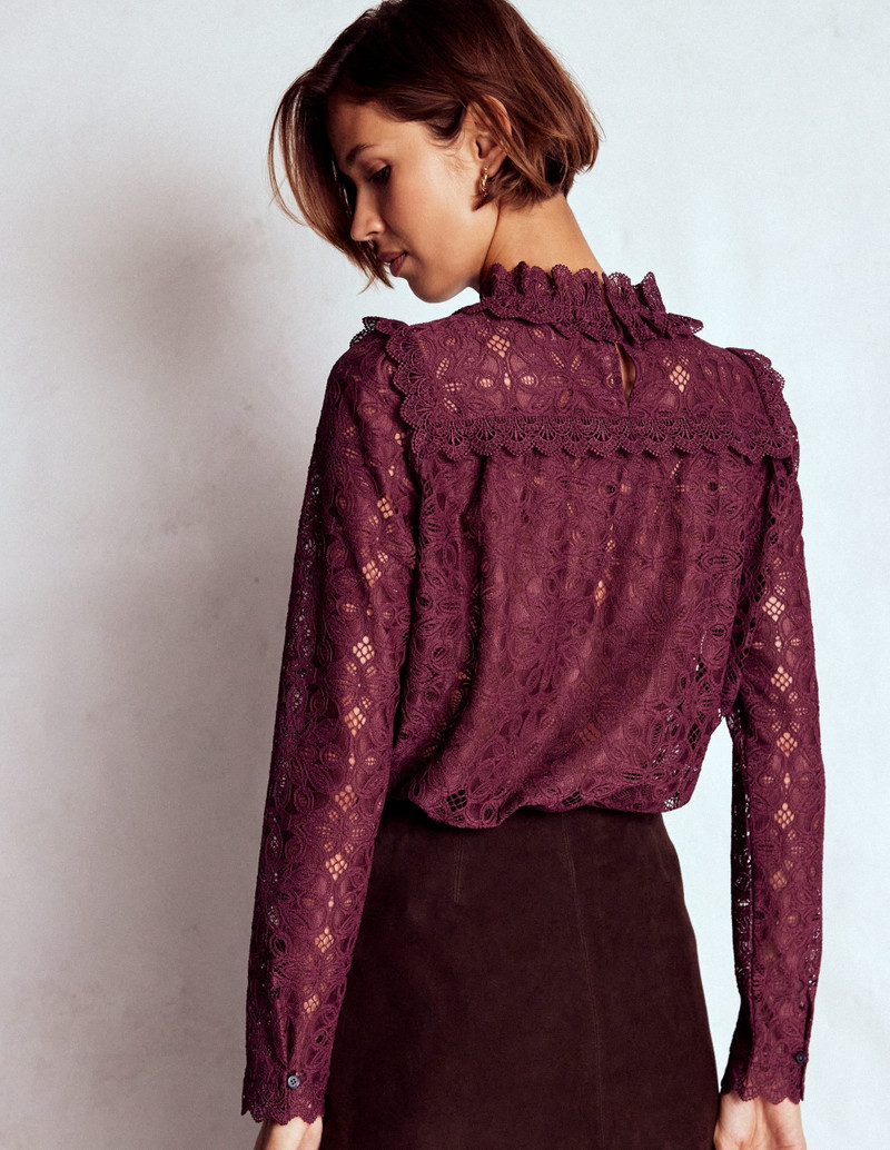 Lace Trim Detail Top-Deep Wisteria 4