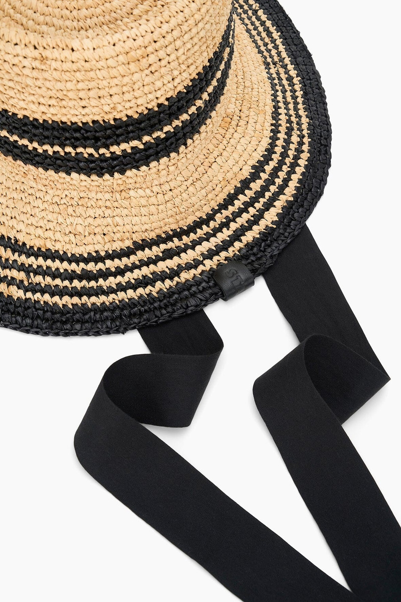 STAUD RITA RIBBON HAT NATURAL/BLACK 8