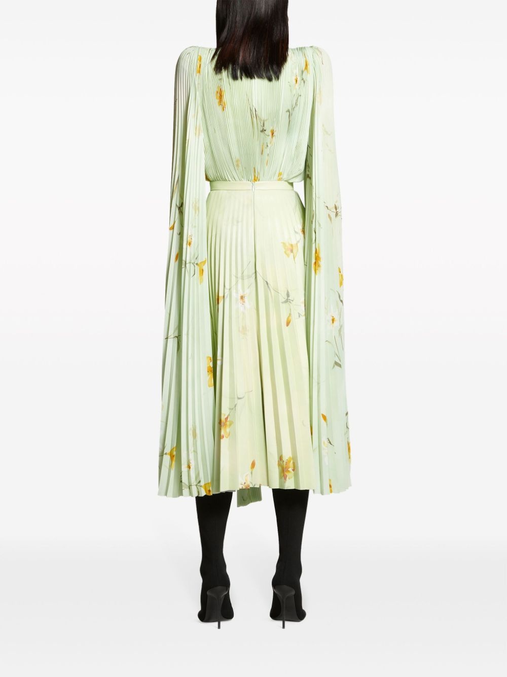 floral-print pleated blouse - 4