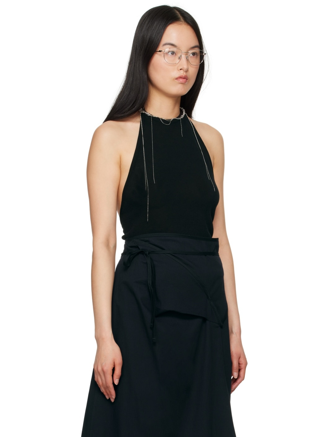 Black Halter Tank Top - 2